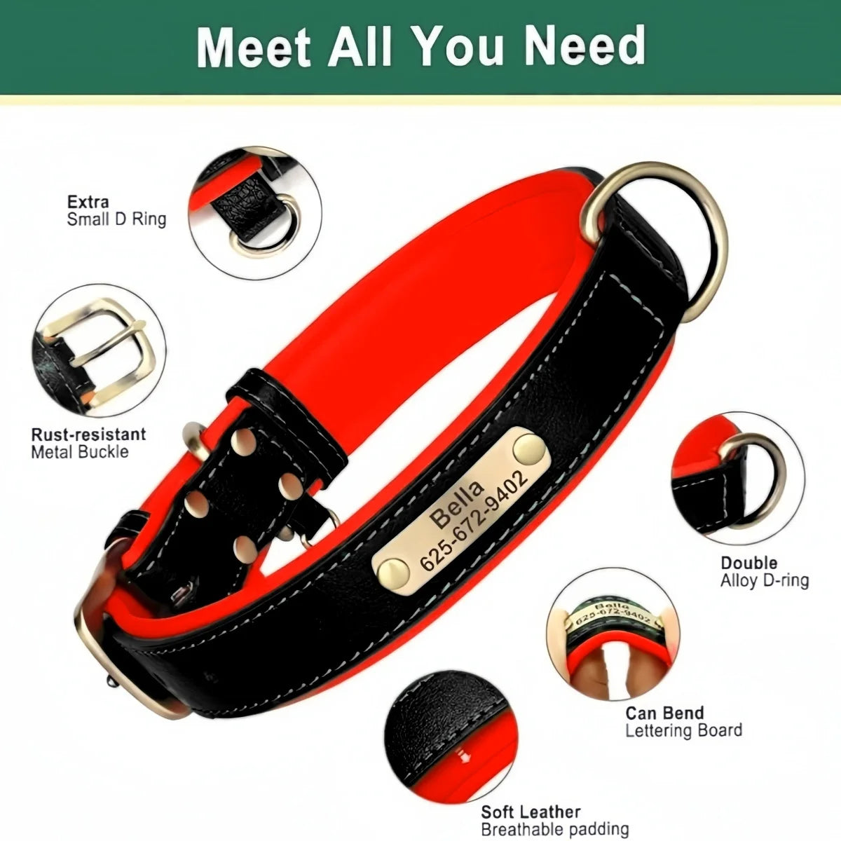 Customizable Collar made of Leather